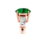 Rose gold Round Cut Cut Diamond Ring with Tapered Baguette Side Stones in Four-Prong Setting_5
