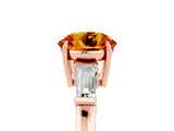 Rose gold Round Cut Cut Diamond Ring with Tapered Baguette Side Stones in Four-Prong Setting_5