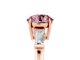 Rose gold Round Cut Cut Diamond Ring with Tapered Baguette Side Stones in Four-Prong Setting_5