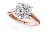 Rose gold Round Cut Cut Diamond Solitaire Engagement Ring with Tapered Plain Band and Four-Prong Setting_16