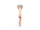 Rose gold Round Cut Cut Diamond Solitaire Engagement Ring with Tapered Plain Band and Four-Prong Setting_17