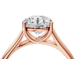 Rose gold Round Cut Cut Diamond Solitaire Engagement Ring with Tapered Plain Band and Four-Prong Setting_19