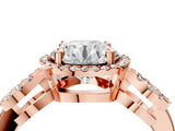 Rose gold Round Cut Cut Halo Diamond Infinity Band with Four-Prong Setting_13