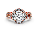 Rose gold Round Cut Cut Halo Diamond Infinity Band with Four-Prong Setting_9