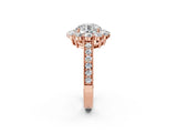 Rose gold Round Cut Cut Halo Diamond Pavé Engagement Ring with Milgrain Detailing_17