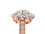 Rose gold Round Cut Cut Halo Diamond Pavé Engagement Ring with Milgrain Detailing_20