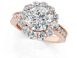 Rose gold Round Cut Cut Halo Diamond Pavé Engagement Ring with Milgrain Detailing_4