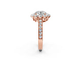 Rose gold Round Cut Cut Halo Diamond Pavé Engagement Ring with Milgrain Detailing_5
