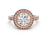 Rose gold Round Cut Cut Halo Pavé Diamond Ring_13