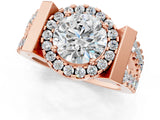 Rose gold Round Cut Cut Halo Split Shank Prong Set Ring_4