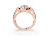 Rose gold Round Cut Cut Halo Split Shank Prong Set Ring_6