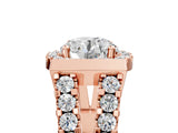 Rose gold Round Cut Cut Halo Split Shank Prong Set Ring_8