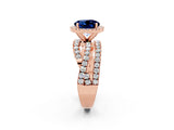 Rose gold Round Cut Cut Halo Split Shank Prong Setting Ring_2