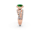Rose gold Round Cut Cut Halo Split Shank Prong Setting Ring_2