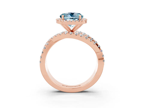 Rose gold Round Cut Cut Halo Split Shank Prong Setting Ring_3