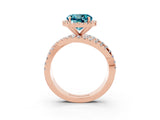 Rose gold Round Cut Cut Halo Split Shank Prong Setting Ring_3