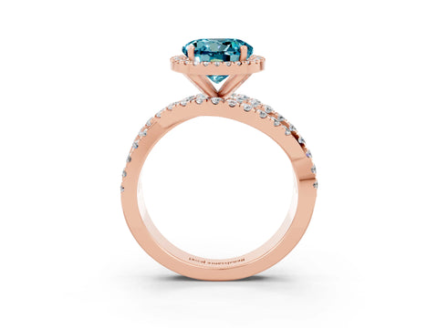 Rose gold Round Cut Cut Halo Split Shank Prong Setting Ring_3