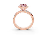 Rose gold Round Cut Cut Halo Split Shank Prong Setting Ring_3