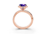Rose gold Round Cut Cut Halo Split Shank Prong Setting Ring_3