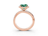 Rose gold Round Cut Cut Halo Split Shank Prong Setting Ring_3