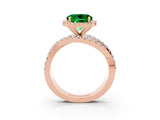 Rose gold Round Cut Cut Halo Split Shank Prong Setting Ring_3