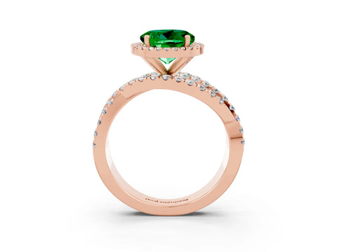 Rose gold Round Cut Cut Halo Split Shank Prong Setting Ring_3