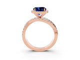 Rose gold Round Cut Cut Halo Split Shank Prong Setting Ring_3