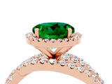 Rose gold Round Cut Cut Halo Split Shank Prong Setting Ring_4