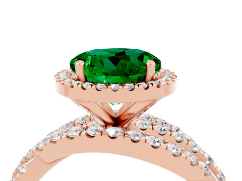 Rose gold Round Cut Cut Halo Split Shank Prong Setting Ring_4