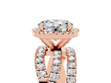 Rose gold Round Cut Cut Halo Split Shank Prong Setting Ring_5