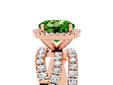 Rose gold Round Cut Cut Halo Split Shank Prong Setting Ring_5