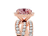 Rose gold Round Cut Cut Halo Split Shank Prong Setting Ring_5