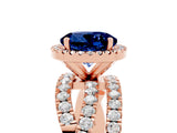 Rose gold Round Cut Cut Halo Split Shank Prong Setting Ring_5