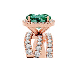 Rose gold Round Cut Cut Halo Split Shank Prong Setting Ring_5