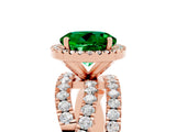 Rose gold Round Cut Cut Halo Split Shank Prong Setting Ring_5