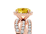 Rose gold Round Cut Cut Halo Split Shank Prong Setting Ring_5