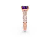 Rose gold Round Cut Cut Pave Diamond Engagement Ring with Channel Set Band and Four-Prong Setting_2