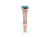 Rose gold Round Cut Cut Pave Diamond Engagement Ring with Channel Set Band and Four-Prong Setting_2