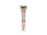 Rose gold Round Cut Cut Pave Diamond Engagement Ring with Channel Set Band and Four-Prong Setting_2
