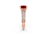 Rose gold Round Cut Cut Pave Diamond Engagement Ring with Channel Set Band and Four-Prong Setting_2