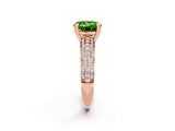 Rose gold Round Cut Cut Pave Diamond Engagement Ring with Channel Set Band and Four-Prong Setting_2
