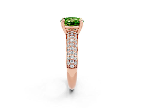 Rose gold Round Cut Cut Pave Diamond Engagement Ring with Channel Set Band and Four-Prong Setting_2