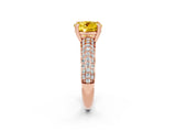 Rose gold Round Cut Cut Pave Diamond Engagement Ring with Channel Set Band and Four-Prong Setting_2
