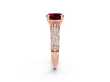 Rose gold Round Cut Cut Pave Diamond Engagement Ring with Channel Set Band and Four-Prong Setting_2