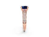 Rose gold Round Cut Cut Pave Diamond Engagement Ring with Channel Set Band and Four-Prong Setting_2