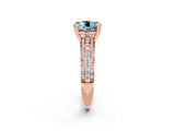 Rose gold Round Cut Cut Pave Diamond Engagement Ring with Channel Set Band and Four-Prong Setting_2
