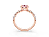 Rose gold Round Cut Cut Pave Diamond Engagement Ring with Channel Set Band and Four-Prong Setting_3