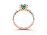 Rose gold Round Cut Cut Pave Diamond Engagement Ring with Channel Set Band and Four-Prong Setting_3