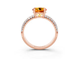 Rose gold Round Cut Cut Pave Diamond Engagement Ring with Channel Set Band and Four-Prong Setting_3