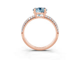 Rose gold Round Cut Cut Pave Diamond Engagement Ring with Channel Set Band and Four-Prong Setting_3